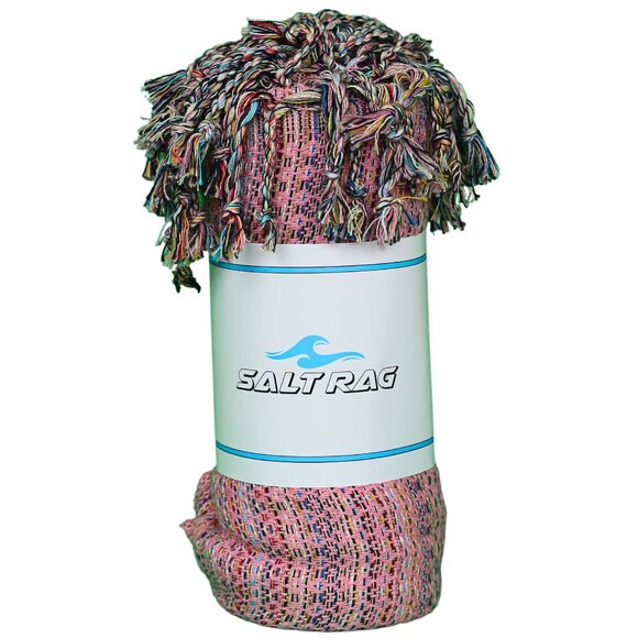 Salt Rag Beach Towel - "Pink Hippie Rag" [Sand Free Turkish Beach Towel] - Picture 2 of 4